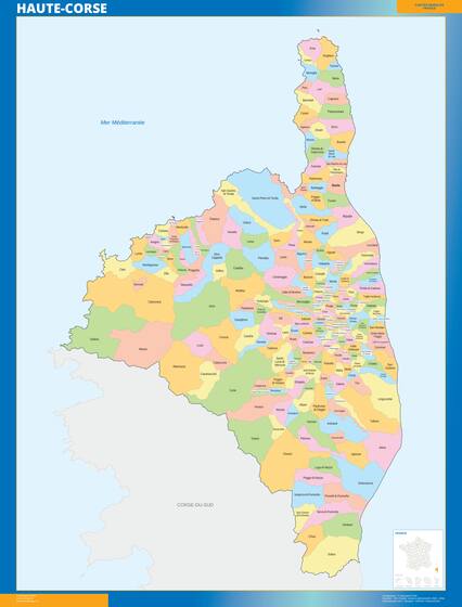 Haute-Corse — carte des communes du département