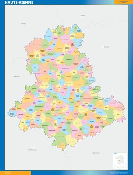 Haute-Vienne — carte des communes du département