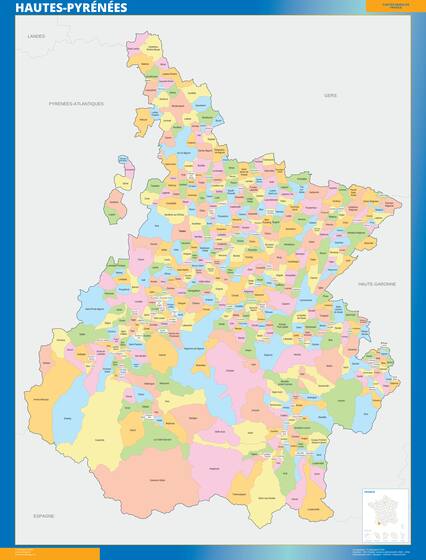 Hautes-Pyrénées — carte des communes du département