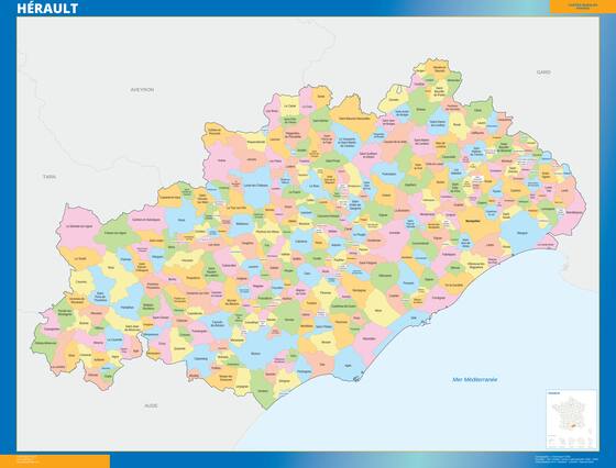 Hérault — carte des communes du département