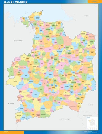 Ille-et-Vilaine — carte des communes du département