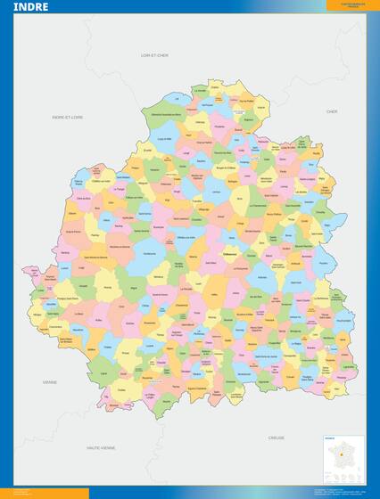Indre — carte des communes du département