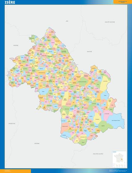 Isère — carte des communes du département
