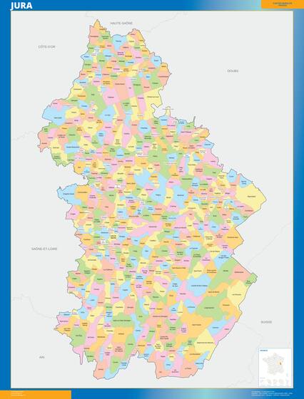 Jura — carte des communes du département