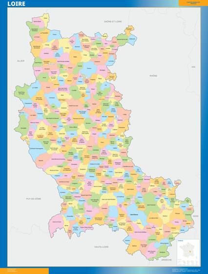 Loire — carte des communes du département