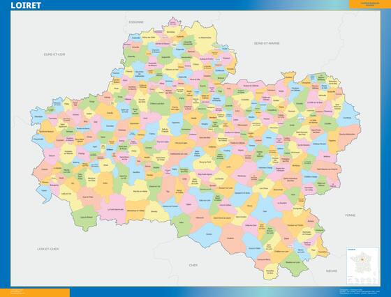 Loiret — carte des communes du département