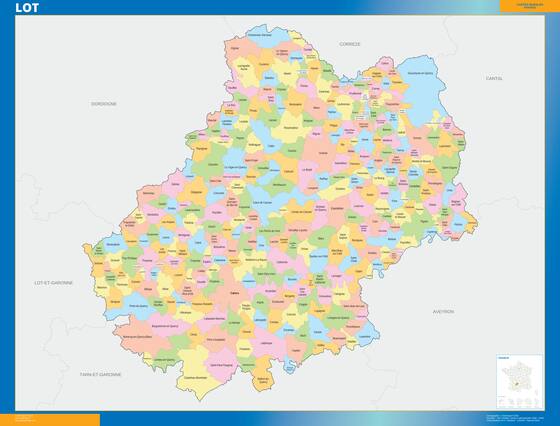 Lot — carte des communes du département