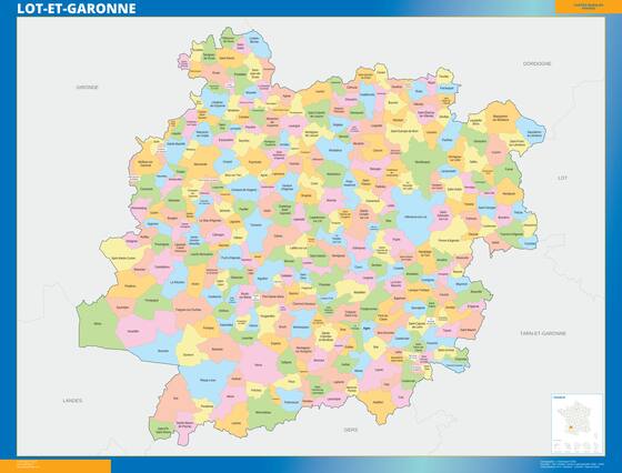 Lot-et-Garonne — carte des communes du département
