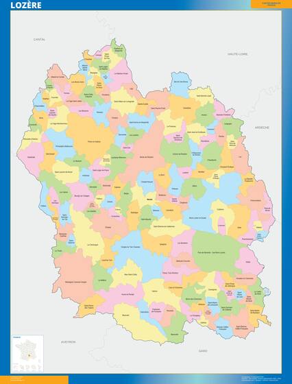 Lozère — carte des communes du département