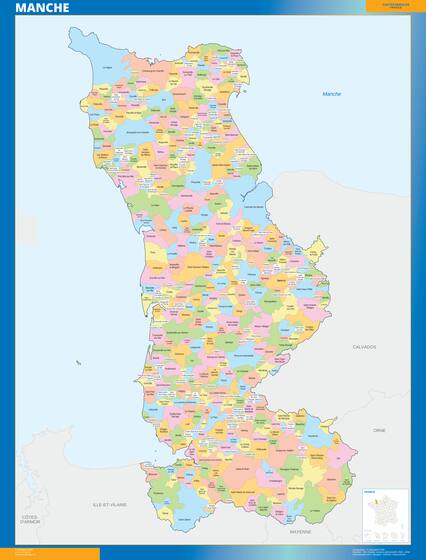 Manche — carte des communes du département
