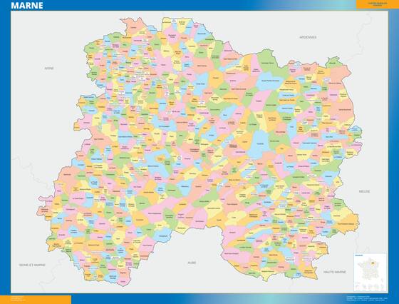 Marne — carte des communes du département