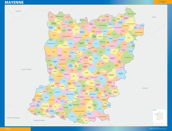 Mayenne — carte des communes du département
