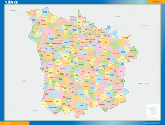 Nièvre — carte des communes du département