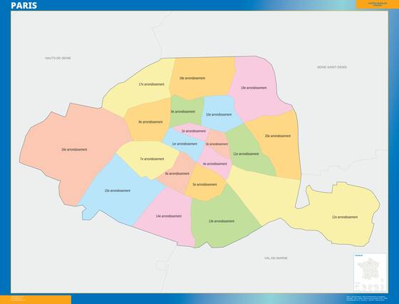 Paris — carte des communes du département