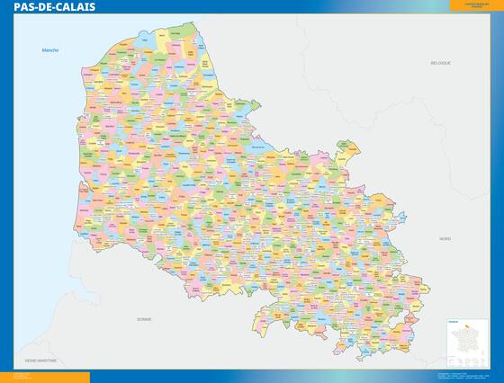 Pas-de-Calais — carte des communes du département