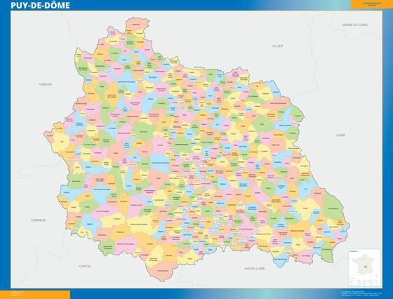 Puy-de-Dôme — carte des communes du département