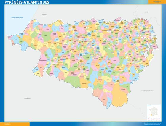Pyrénées-Atlantiques — carte des communes du département