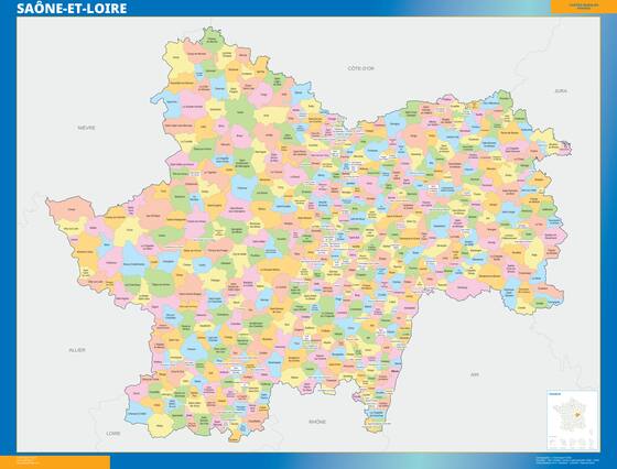 Saône-et-Loire — carte des communes du département