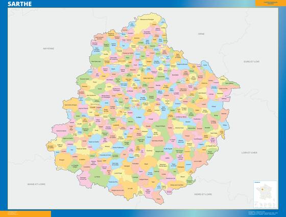 Sarthe — carte des communes du département