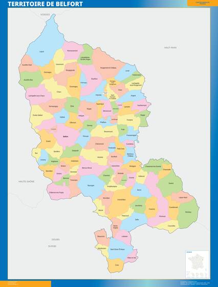Territoire de Belfort — carte des communes du département