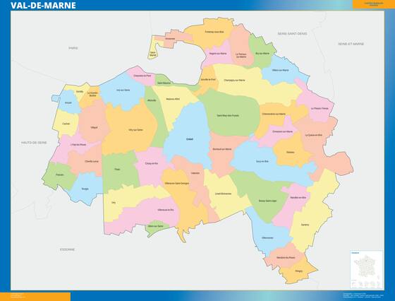 Val-de-Marne — carte des communes du département