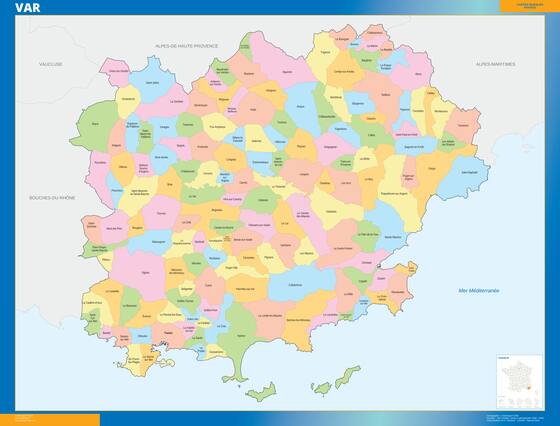 Var — carte des communes du département