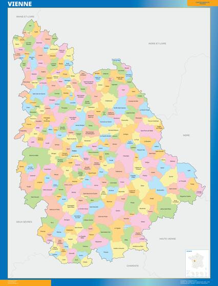 Vienne — carte des communes du département