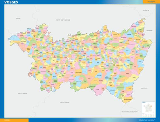 Vosges — carte des communes du département