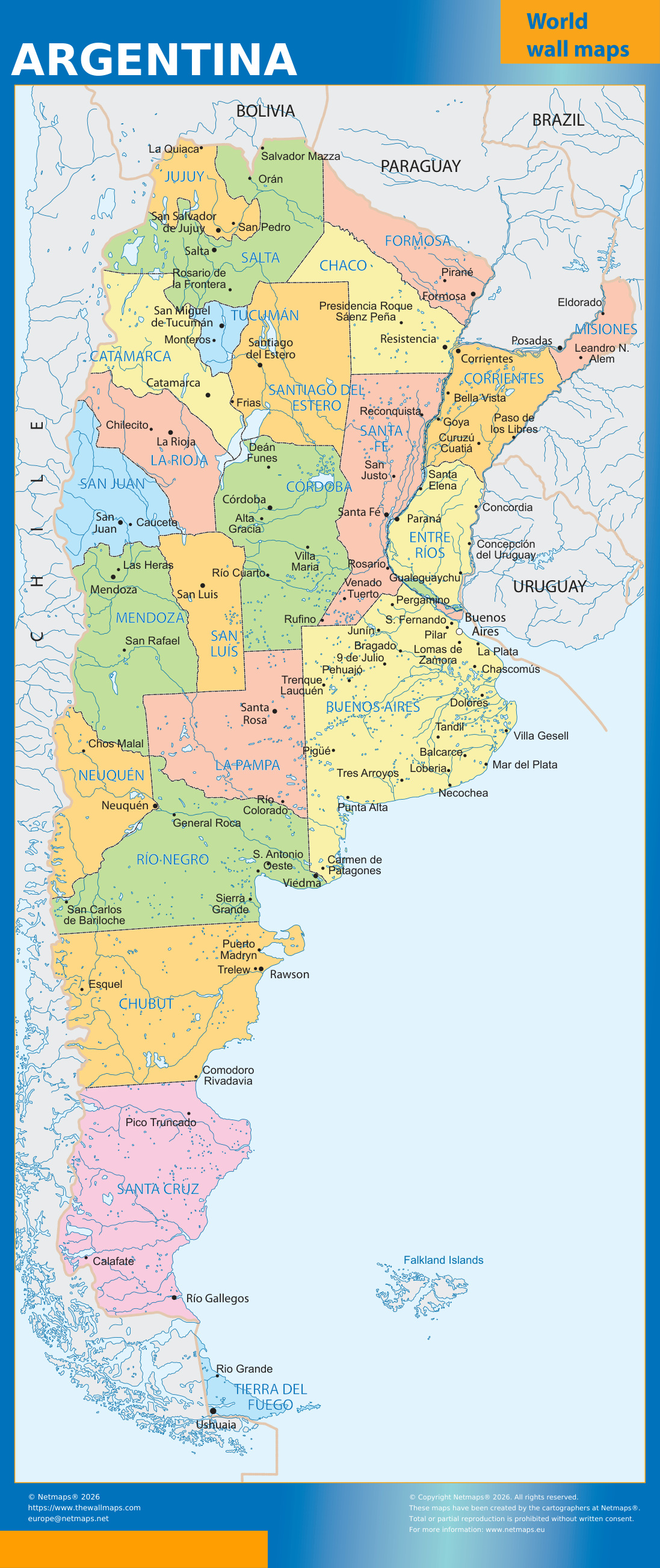 Carte d’Argentine · régions