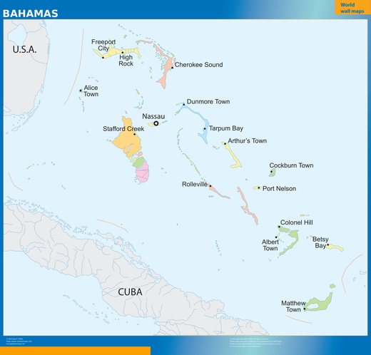 Carte murale Bahamas