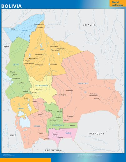 Carte murale Bolivie
