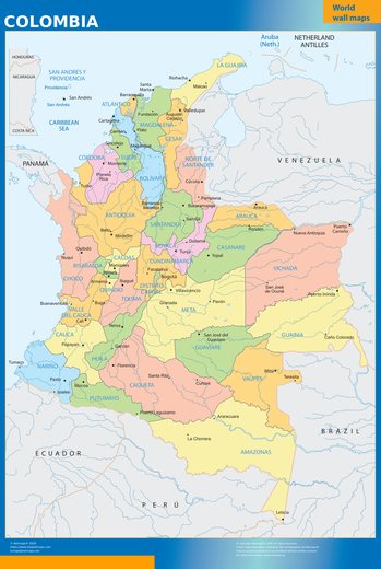 Carte murale Colombie