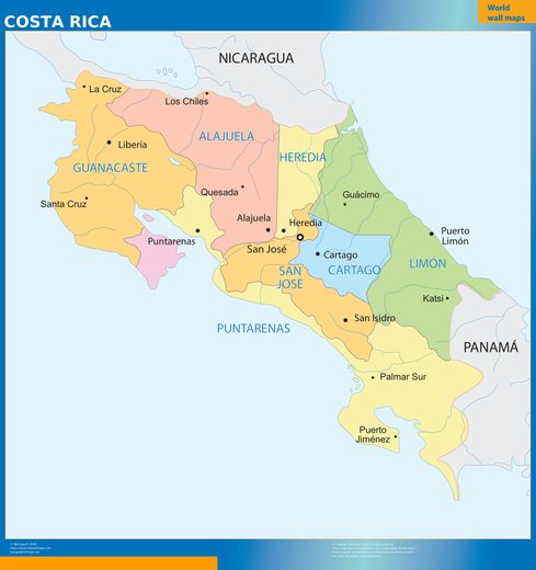 Carte murale Costa Rica