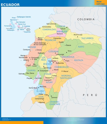 Carte murale Équateur