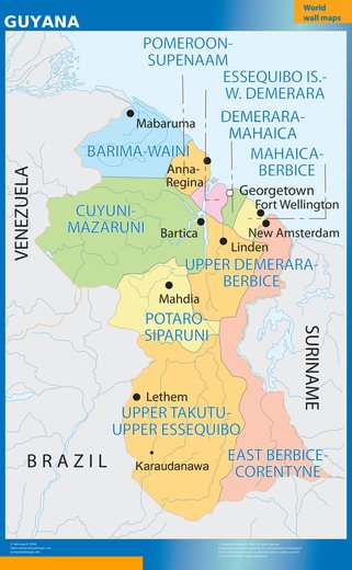 Carte murale Guyana