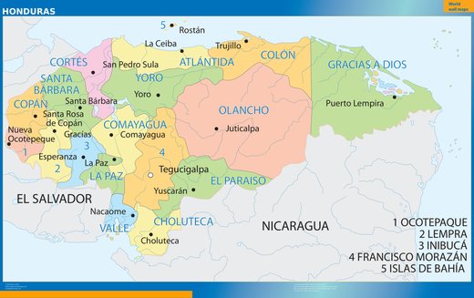 Carte murale Honduras