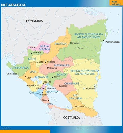 Carte murale Nicaragua
