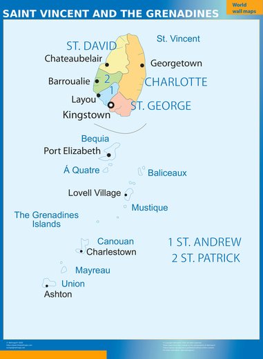 Carte murale Saint-Vincent-et-les Grenadines