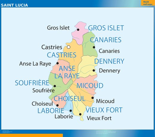 Carte murale Sainte-Lucie