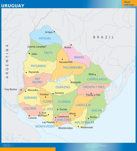 Carte murale Uruguay